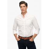 Superdry - M4010653A - Oxford Overhemd - Wit - Lange Mouwen - Biologisch Katoen