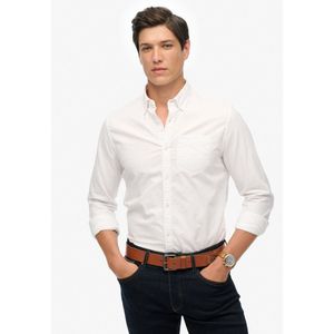 Superdry - M4010653A - Oxford Overhemd - Wit - Lange Mouwen - Biologisch Katoen