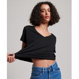 Superdry V-Shirt »STUDIOS SLUB EMB VEE TEE«, strukturiertes T-Shirt mit V-Ausschnitt und Stickerei