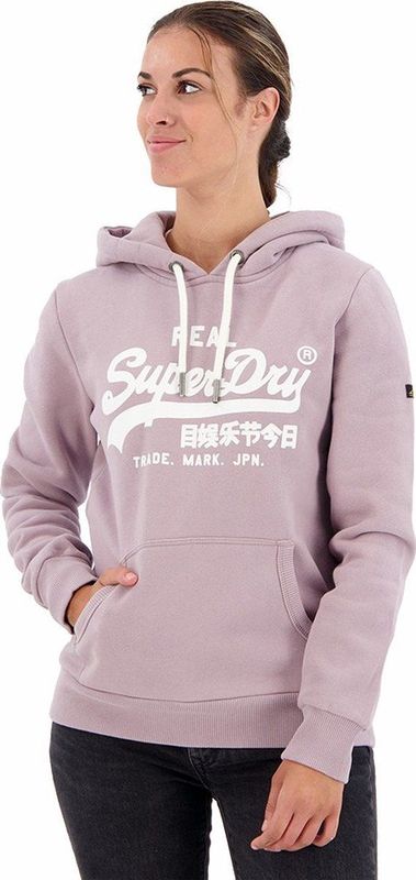 Superdry - Vl Embellish Hoodie - Grijs - Katoen/Polyester