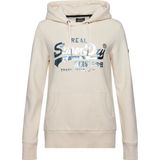 Superdry - Verfraaide Hoodie - Grijs - Katoen/Polyester - Relaxte Pasvorm