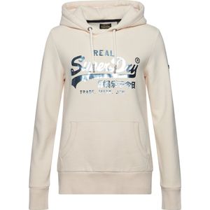 Superdry - Verfraaide Hoodie - Grijs - Katoen/Polyester - Relaxte Pasvorm