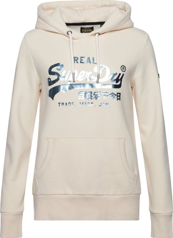 Superdry - Verfraaide Hoodie - Grijs - Katoen/Polyester - Relaxte Pasvorm