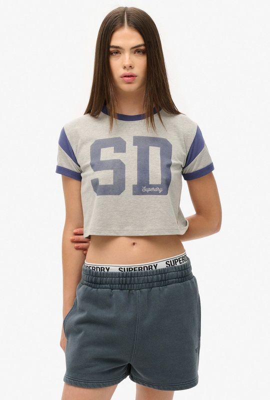 Superdry - W7110387A - Vintage Wastracksuit - Turquoise - Korte Broek - Katoen