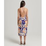 Superdry - Vintage Midi Halter Slipdress - Zwart - Viscose/Koper