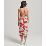 Superdry - Vintage Midi Halter Slipdress - Zwart - Viscose/Koper