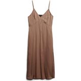 Superdry - Satin Cami Slip - Midi-jurk - Zwart - 100% Viscose
