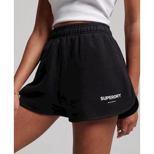 Superdry - Code Core - Sport Sweatshort - Zwart - 100% Katoen, Slim Fit, Elastische Taille
