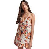 Superdry - Vintage Mini Slip Halterjurk - Zwart - Viscose/Koper