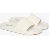 Superdry Code Logo Vegan Pool Slippers - Wit - 100% Polyurethaan - Voorgevormd Voetbed