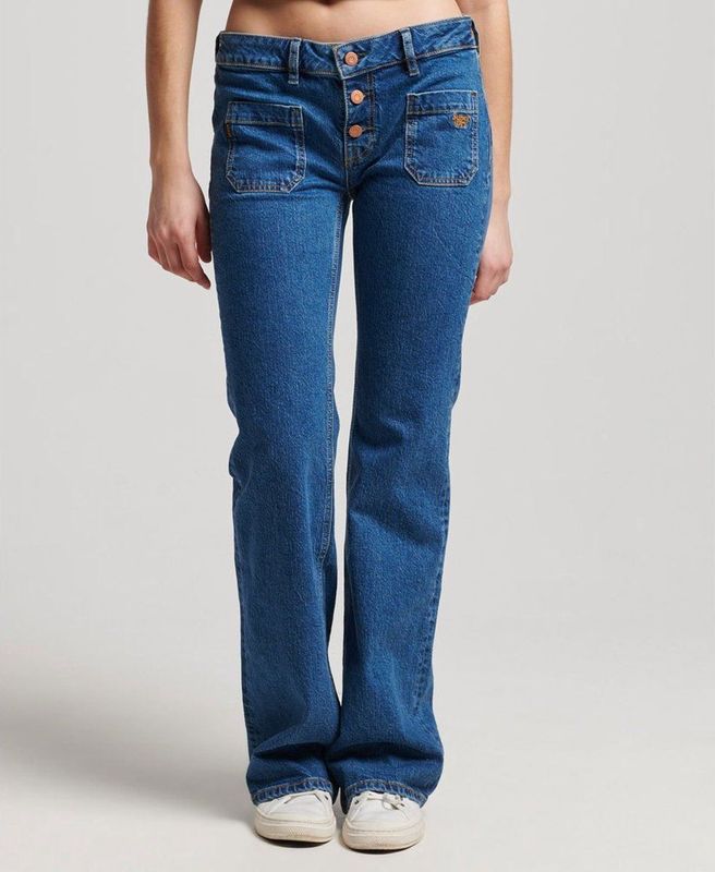 Superdry Vintage Low Rise Slim Flare Spijkerbroek Blauw Vrouw