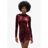 Superdry - Velvet Longsleeved Mini Jurk - Fluwelen Jurk - Slim Fit