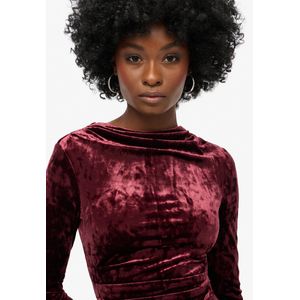 Superdry - Velvet Longsleeved Mini Jurk - Fluwelen Jurk - Slim Fit