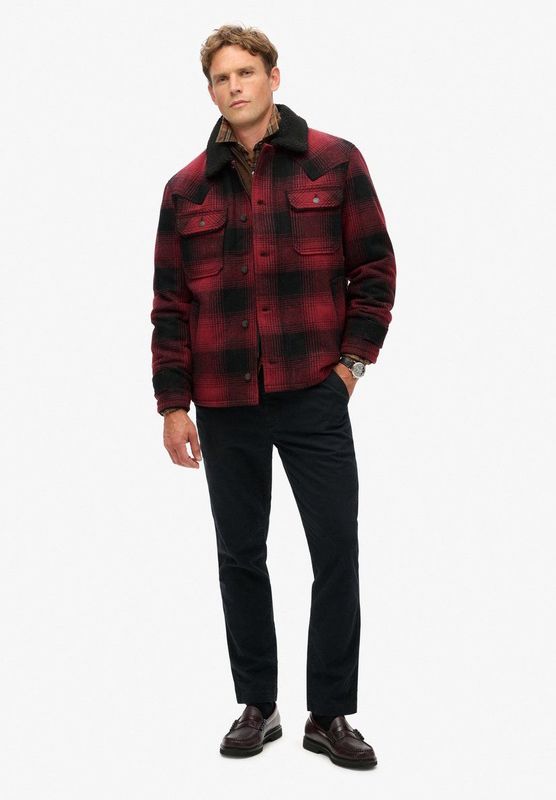 Superdry - M5011680A - Wollen Jas - Rood - Casual
