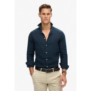 Superdry - Casual Linnen Overhemd - Wit - 100% Linnen