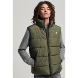 Superdry - Sports Puffer - Gilet - Zwart - Duurzame Waterafstotendheid, Fleece Voering