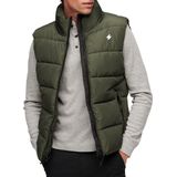 Superdry - Sports Puffer - Gilet - Zwart - Duurzame Waterafstotendheid, Fleece Voering