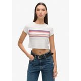 Shirt - Gestreept - Korte Pasvorm - Jersey - Kwartmouw