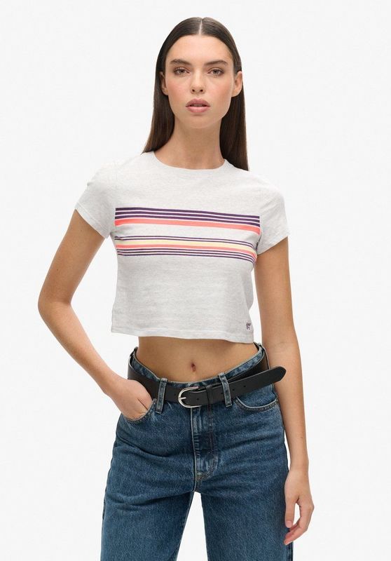 Shirt - Gestreept - Korte Pasvorm - Jersey - Kwartmouw