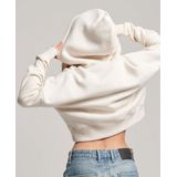 Superdry - Vintage Logo Crop Hoodie - Beige - Polyester/Katoen