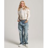 Superdry - Vintage Logo Crop Hoodie - Beige - Polyester/Katoen