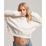 Superdry - Vintage Logo Crop Hoodie - Beige - Polyester/Katoen