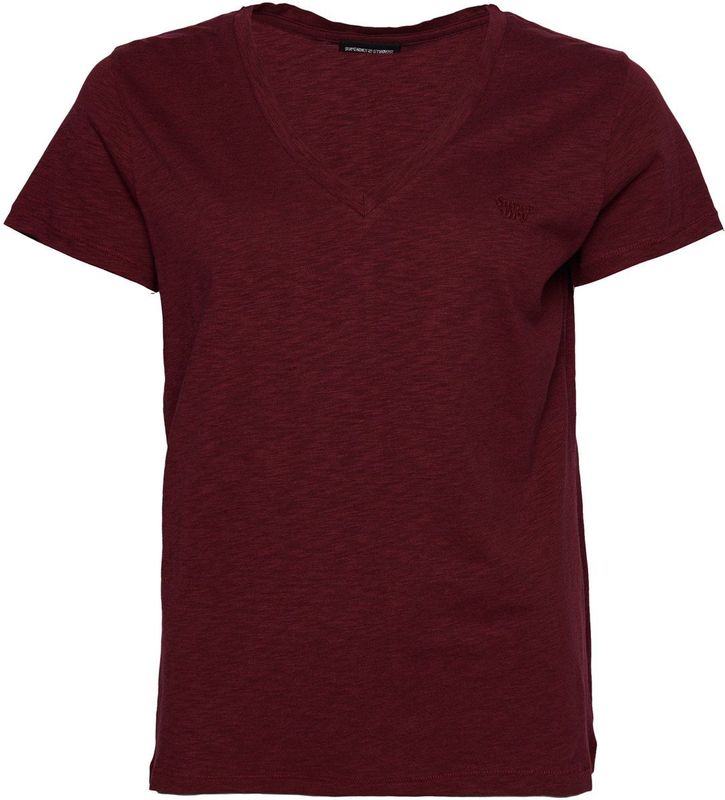 Superdry - Studios Geborduurd T-shirt - V-hals - Katoen/TENCEL™ - Casual Fit