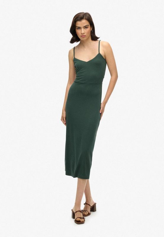 Superdry - W8011419A - Gebreide Jurk - Groen - Mouwloos - Casual