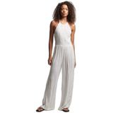 Superdry - Jumpsuit - Wit - Viscose - Mouwloos - Geborduurde Torso
