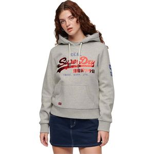 Superdry Vintage Logo Athletic Hoodie Grijs Vrouw