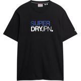 Superdry - T-shirt - Zwart - Katoen - Korte Mouwen