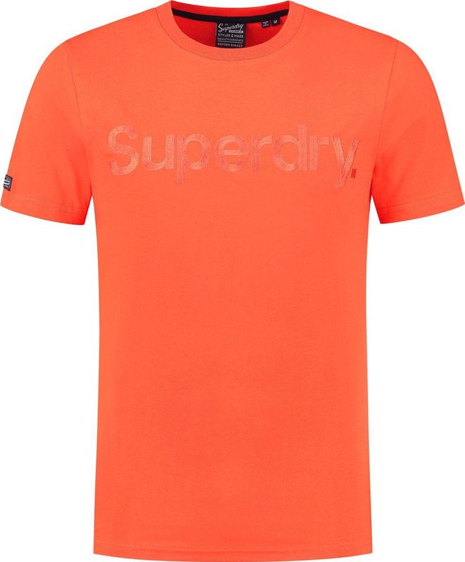 Superdry - T-shirt - Katoen - Ronde Hals - Korte Mouwen - Geborduurd Logo