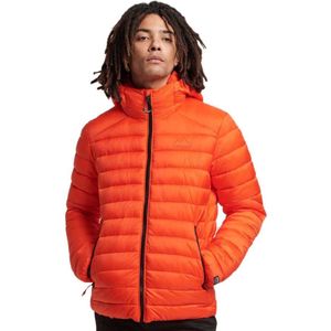 Gematelasseerde donsjas met kap Fuji Sport SUPERDRY. Polyamide materiaal. Maten M. Oranje kleur