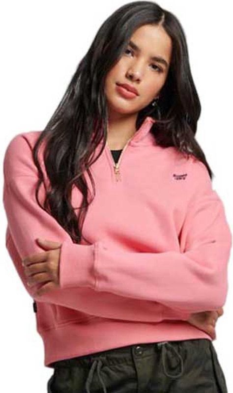 Superdry - Essential Sweatshirt - Blauw - 75% Katoen 25% Gerecycled Polyester