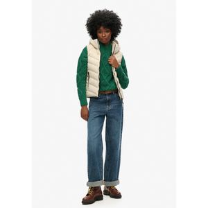 Superdry - W5011560A - Gewatteerd Vest - Beige - Microvezel - Met Capuchon