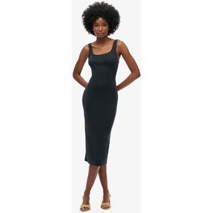 Superdry - Jersey Midi Jurk - Midi-lengte - Vierkante Hals - 32% Polyester 68% Tencel