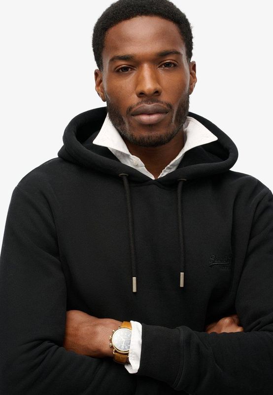 Superdry Essential Logo Capuchon Zwart Man