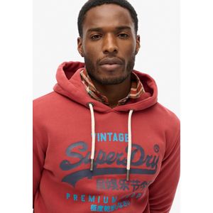 Superdry - Bordeaux Print Sweatshirt - Heren - Rood - Katoen