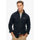 Superdry - M4010723A - Flanellen Werkoverhemd - Marineblauw - Lange Mouwen - Biologisch Katoen