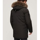 Superdry - M5011741A - Parka - Zwart - Polyester - Afneembare Capuchon en Imitatiebont