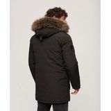 Superdry - M5011741A - Parka - Zwart - Polyester - Afneembare Capuchon en Imitatiebont