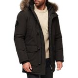 Superdry - M5011741A - Parka - Zwart - Polyester - Afneembare Capuchon en Imitatiebont