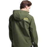 Superdry - Hooded Soft Shell Jacket - Jas - Dark Moss Green - Capuchon met Verstelbaar Trekkoord