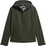 Superdry - Hooded Soft Shell Jacket - Jas - Dark Moss Green - Capuchon met Verstelbaar Trekkoord