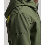 Superdry - Hooded Soft Shell Jacket - Jas - Dark Moss Green - Capuchon met Verstelbaar Trekkoord