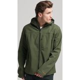 Superdry - Hooded Soft Shell Jacket - Jas - Dark Moss Green - Capuchon met Verstelbaar Trekkoord