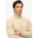 Superdry - Brushed Roll Neck - Gebreide Trui - Grijs - Gerecycled Polyester/Wol/Nylon