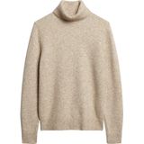 Superdry - Brushed Roll Neck - Gebreide Trui - Grijs - Gerecycled Polyester/Wol/Nylon
