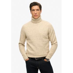 Superdry - Brushed Roll Neck - Gebreide Trui - Grijs - Gerecycled Polyester/Wol/Nylon