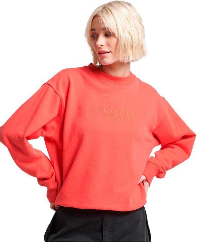 Superdry Embroidered Loose Sweatshirt Roze Vrouw